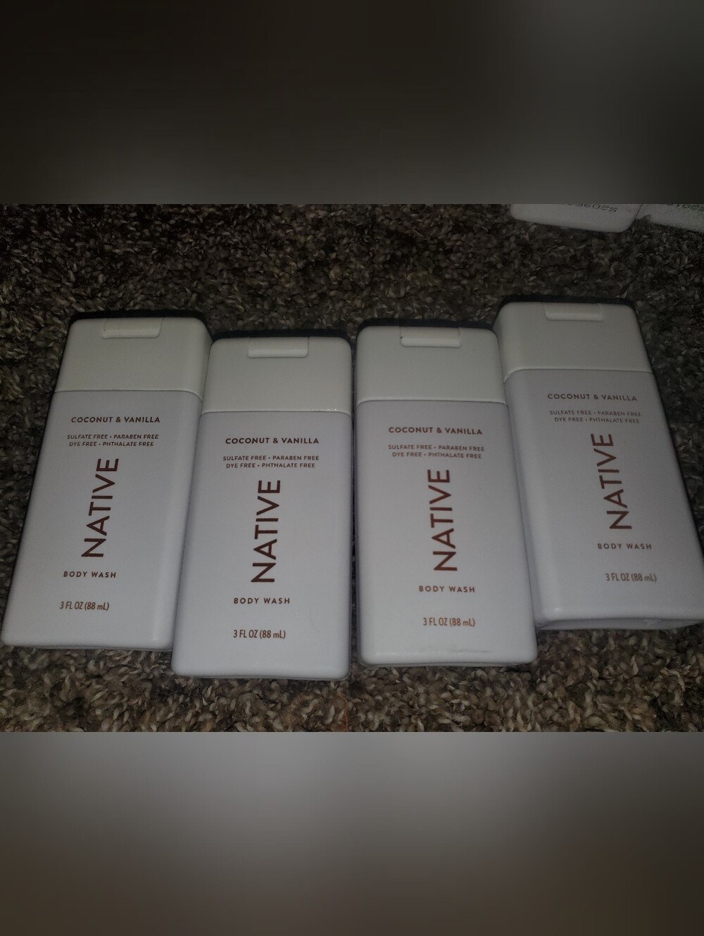 4 Native Coconut Vanilla Body Wash 3oz